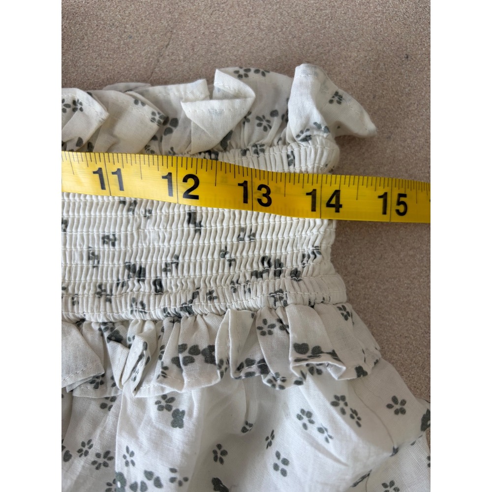Cleobella x Arrows & Bow Organic Cotton Floral Smocked Ruffle Mini Skirt White M - Picture 4 of 6